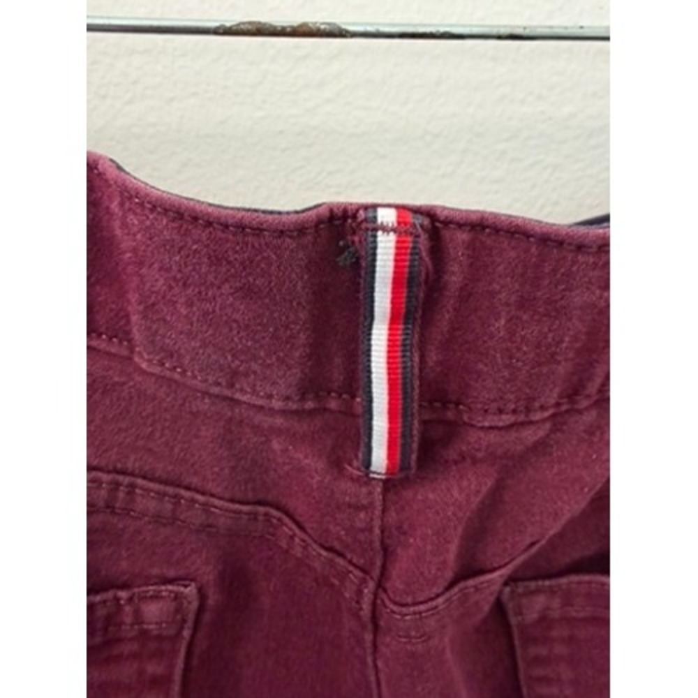 Tommy Hilfiger Womens Burgundy Ankle Pants Size 12 Stretch Slim Fit Wine Red - Picture 6 of 10